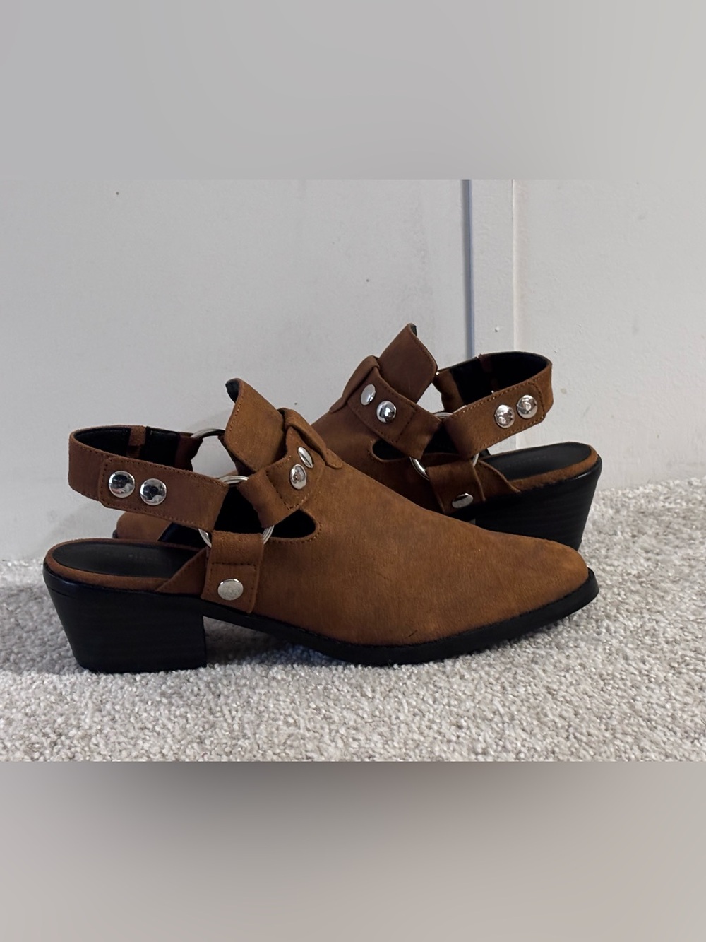 American Eagle Sling Back Faux Suede Mules Size 9